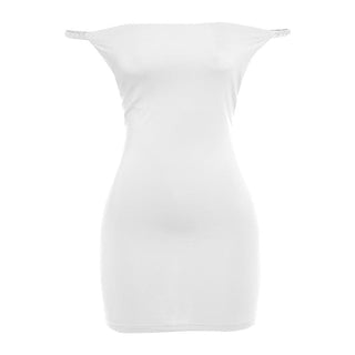 Off shoulder ruched backless solid mini dress