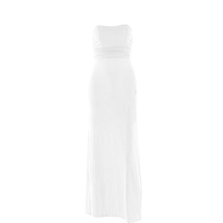 Ruched lace up backless hollow out tube cut out maxi dress
