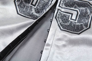 U neck button high slit lace hem patchwork cami top