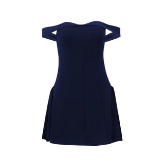 Off shoulder off shoulder zip-up mini dress