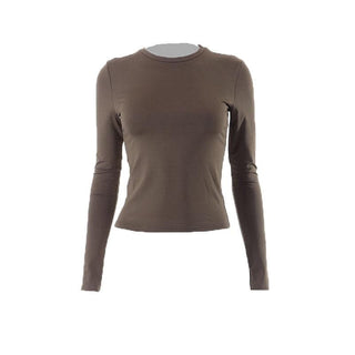 Crewneck solid long sleeve top