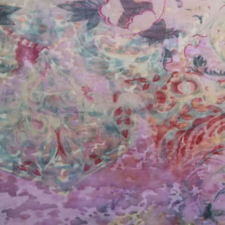 High neck long sleeve print ruffle contrast top