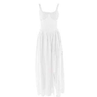 Sweetheart neck ruched textured ruffle cami maxi dress-final-sale