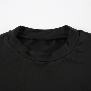 High neck long sleeve hollow out self tie bodysuit