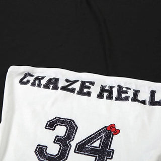 Ruffle letter print irregular backless tube top