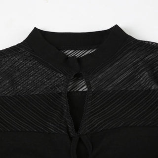 Long sleeve crewneck hollow out bodysuit