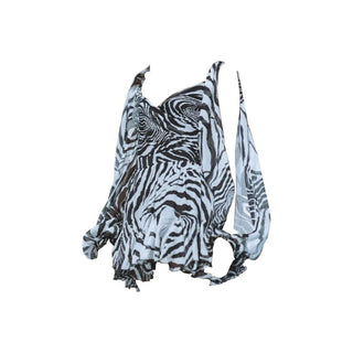 Long puff sleeve mesh print ruched mini dress-final-sale