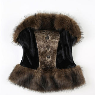 Fluffy velvet patchwork tube top