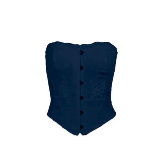 Lace up bustier button tube top