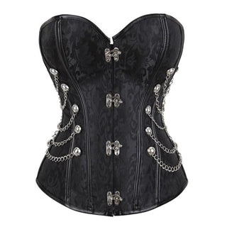 Sweetheart neck metal chain corset tube top