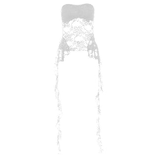 Ruffle lace backless solid tube top
