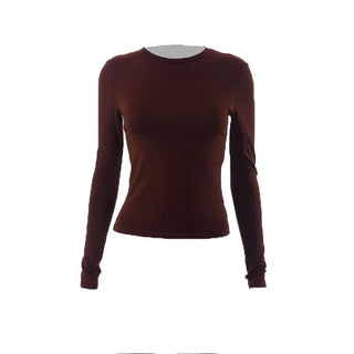 Crewneck solid long sleeve top