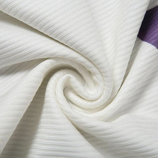 Ribbed long sleeve irregular flower pattern top