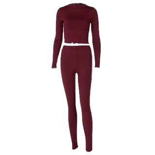 Long sleeve crewneck solid pant set