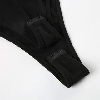 Long sleeve crewneck hollow out bodysuit