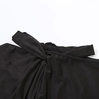 Halter hollow out ruched low rise crop pant set