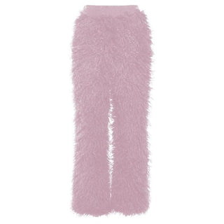 Fluffy patchwork solid high rise pant-final-sale