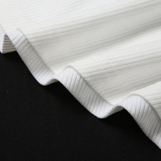 Ribbed long sleeve irregular flower pattern top