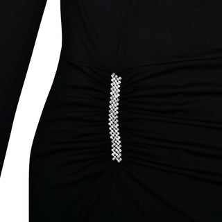 Irregular Long sleeve ruched backless slit maxi dress