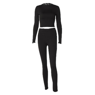 Long sleeve crewneck solid pant set