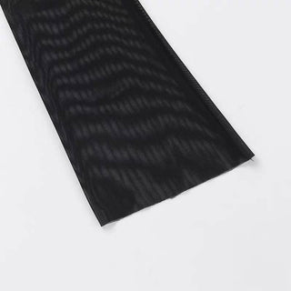 Off shoulder long sleeve mesh ruched maxi dress