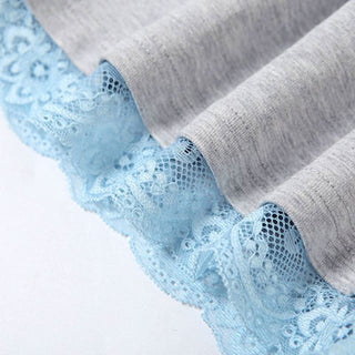 Lace hem u neck patchwork contrast cami top