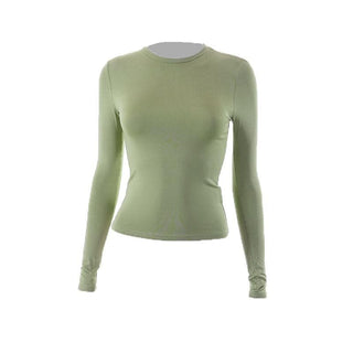 Crewneck solid long sleeve top