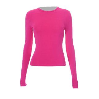 Crewneck solid long sleeve top