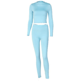 Long sleeve crewneck solid pant set