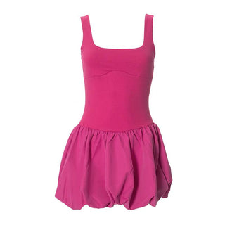 Square neck solid ruched backless cami mini dress