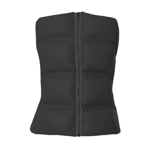 Zip-up PU leather solid winter tube top