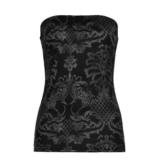 Print contrast backless tube top