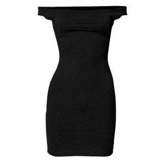 Off shoulder solid backless mini dress