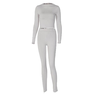 Long sleeve crewneck solid pant set