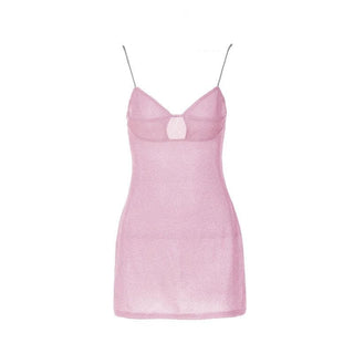 Textured solid hollow out v neck backless cut out mini dress