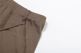 Stitch v neck solid backless high rise cami pant set