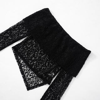 Off shoulder long sleeve lace top