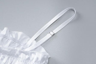 Smocked ruched solid cami pant set