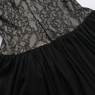 U neck corset lace patchwork tube mini dress