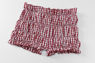 Plaid print smocked cami pant set