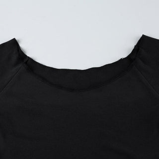 Long sleeve off shoulder solid top