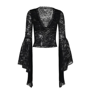 Long sleeve v neck lace top