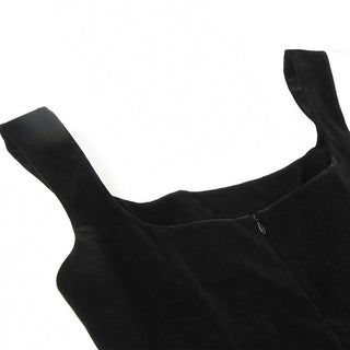 Square neck velvet zip-up cami mini dress