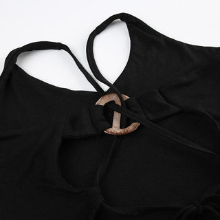 U neck backless o ring cross back top