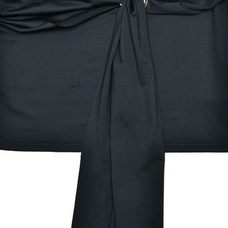 Long sleeve ruched metal applique mini dress