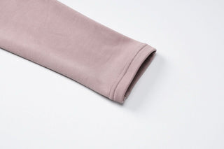 Long sleeve u neck backless solid top