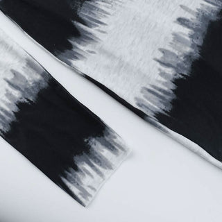 Irregular long sleeve one shoulder striped maxi dress