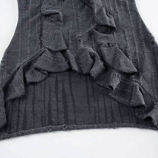 Hoodie long sleeve ruffle top