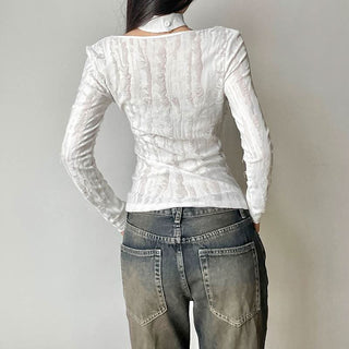 Long sleeve cowl neck solid 2 piece top