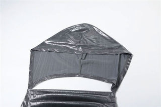 Hoodie metallic backless lace up crop top